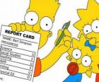 Bart Simpson okul notları ile kızkardeşlerinin tetikte gözleri önünde